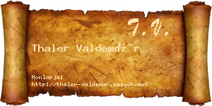 Thaler Valdemár névjegykártya
